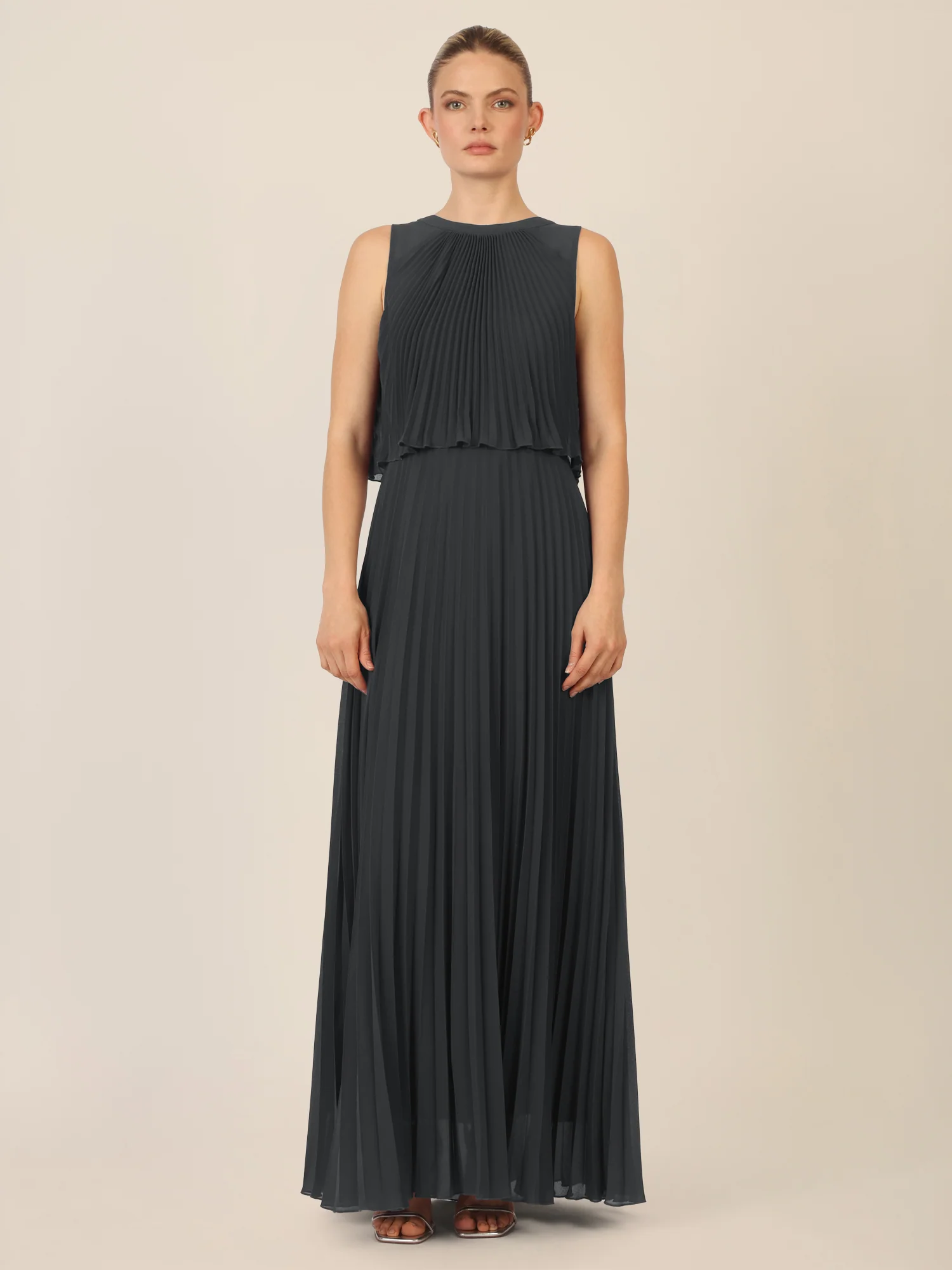 APART Abendkleid mit Plisseefalten und Lagenoptik | schwarz - Image 5