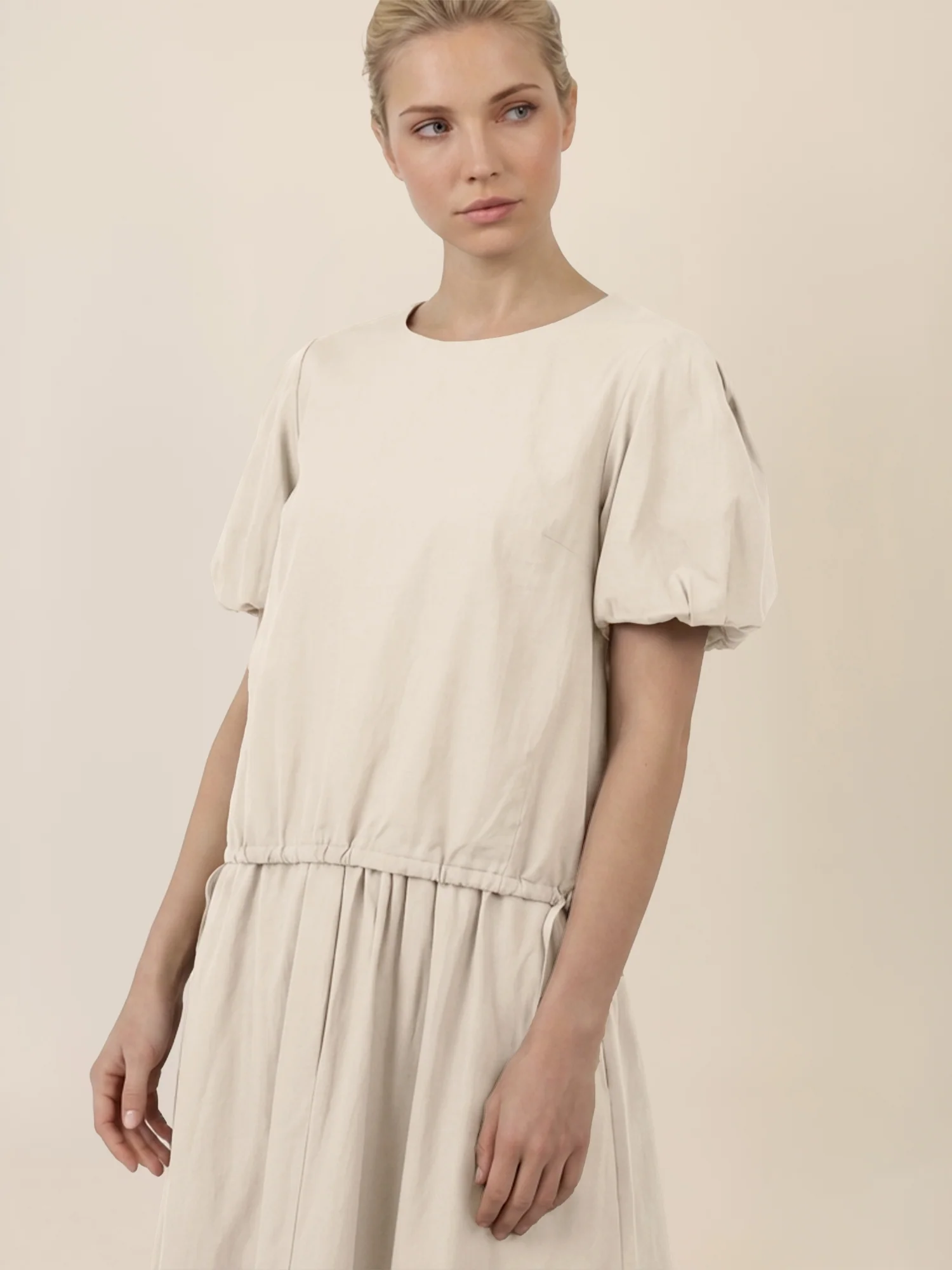APART Bluse mit Bindebändern und Flügelärmeln | beige