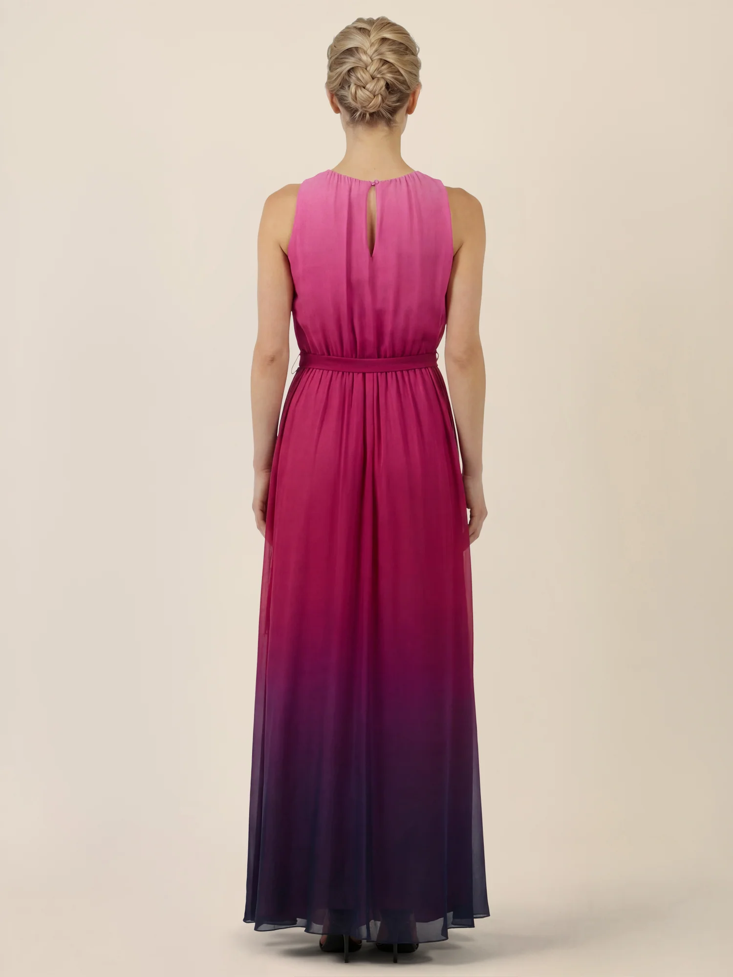 APART Chiffonkleid mit Farbverlauf und Taillenband | pink-multicolor - Image 2