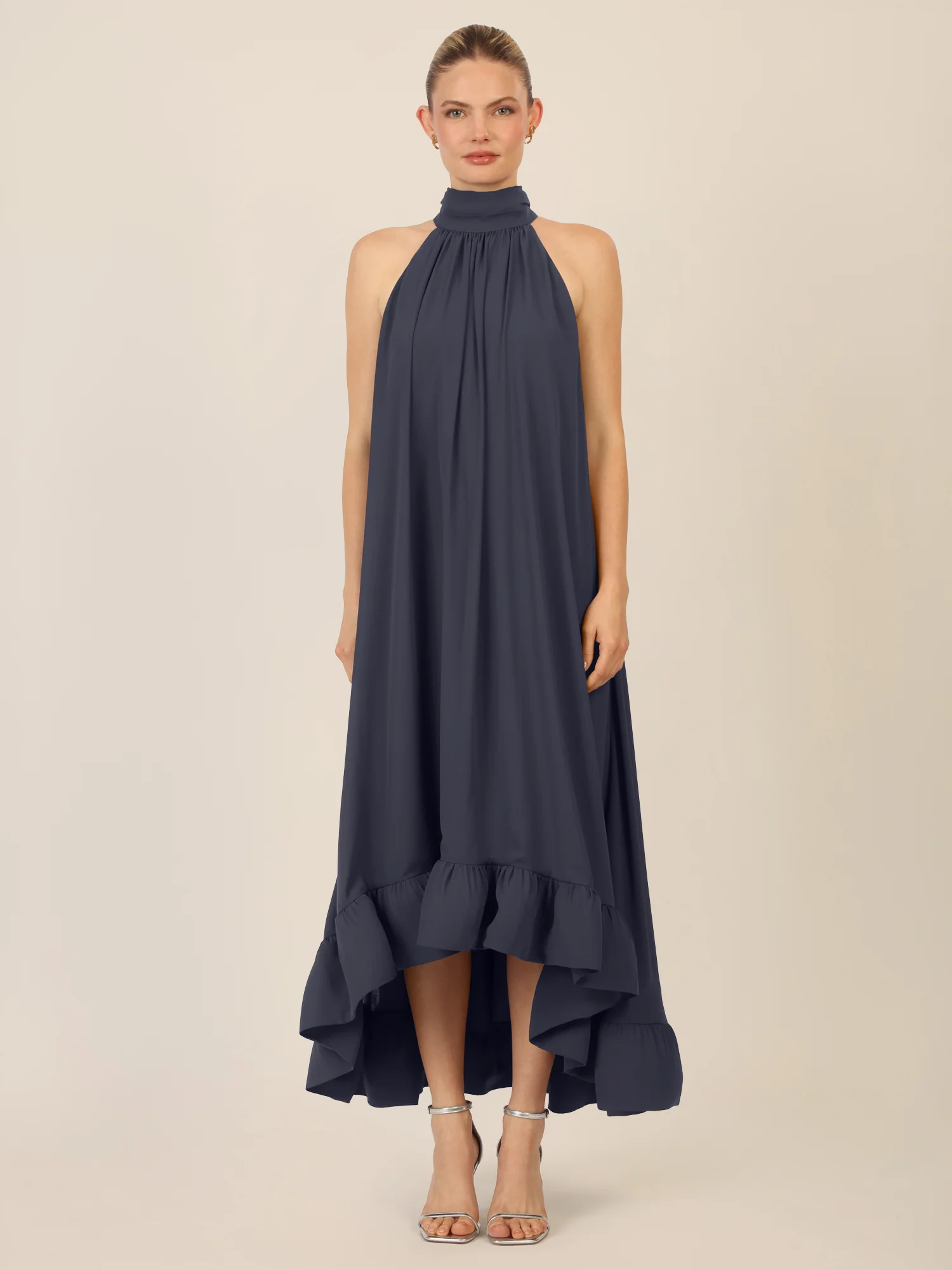 APART Chiffonkleid mit Volantsaum | nachtblau - Image 5