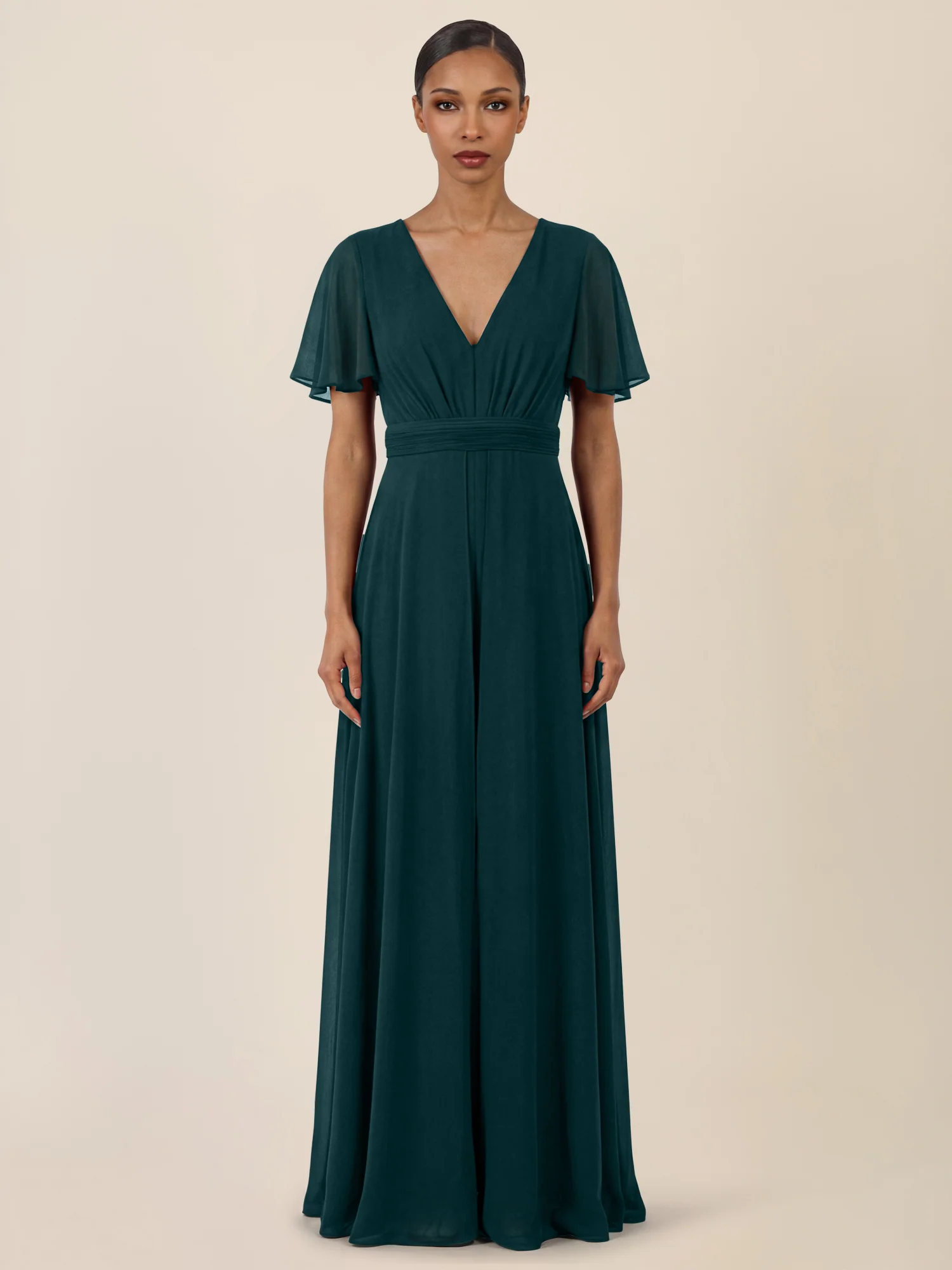 APART Eleganter Chiffonoverall mit fließendem Beinverlauf | emerald