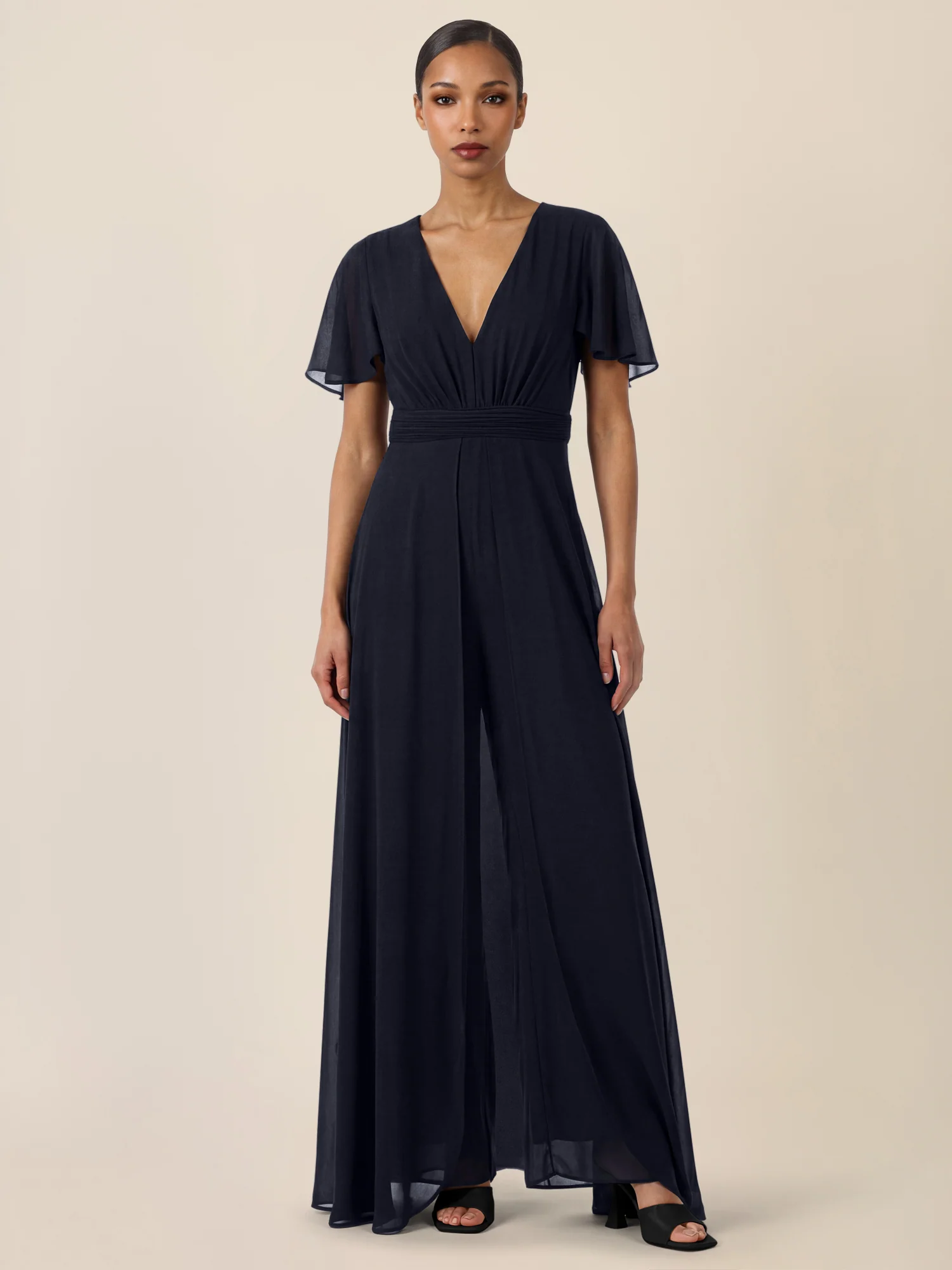 APART Eleganter Chiffonoverall mit fließendem Beinverlauf | nachtblau - Image 5