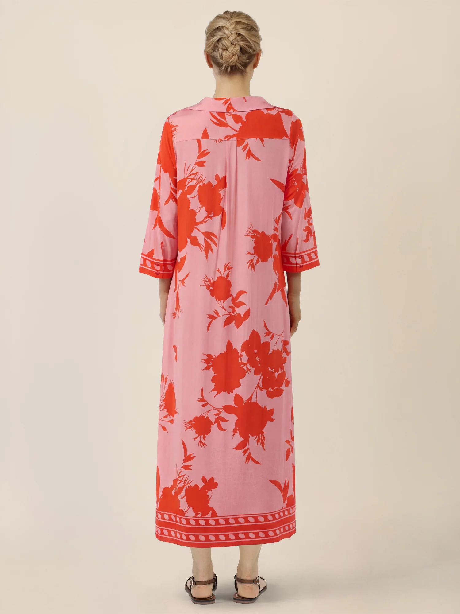 APART Kleid mit floralem Print und Stehkragen | pink-orange - Image 2