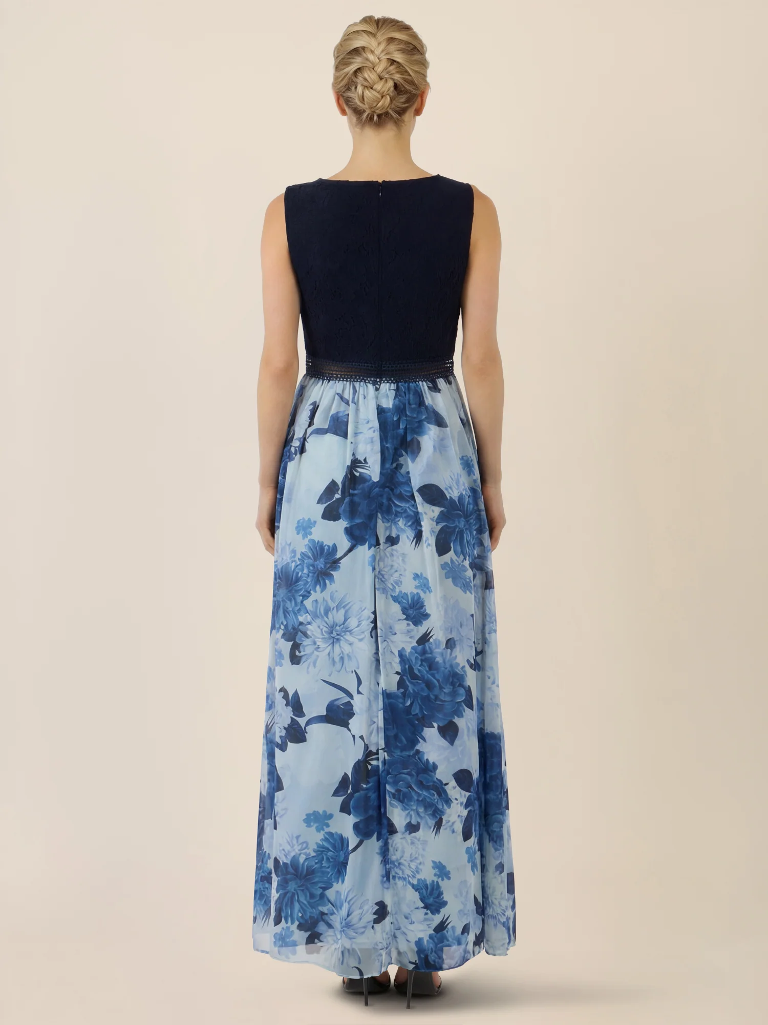 APART Maxikleid mit Spitzentop und Blumendesign | nachtblau-multicolor - Image 2