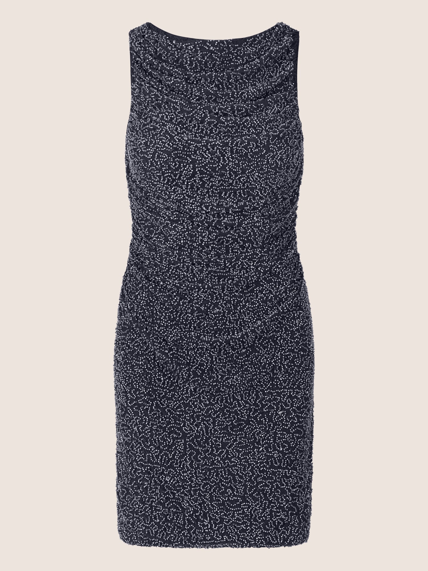 APART Perlenbesticktes Abendkleid mit Raffungen | schwarz-nachtblau - Image 3