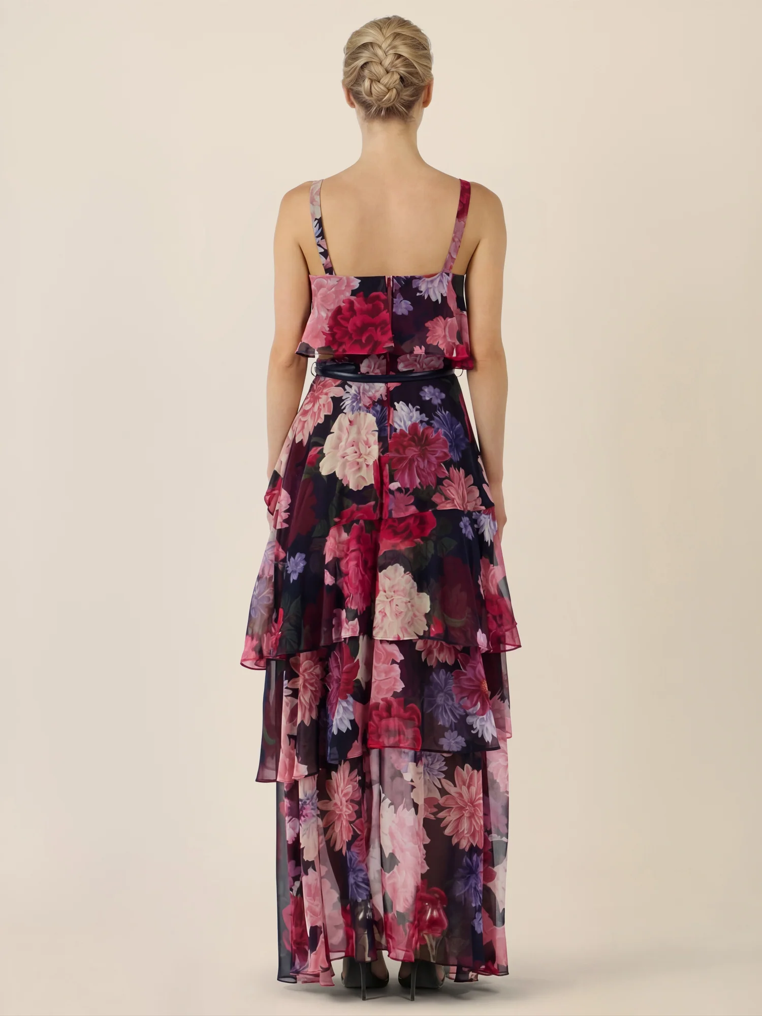 APART Stufenkleid mit floraler Eleganz | weinrot-multicolor - Image 2