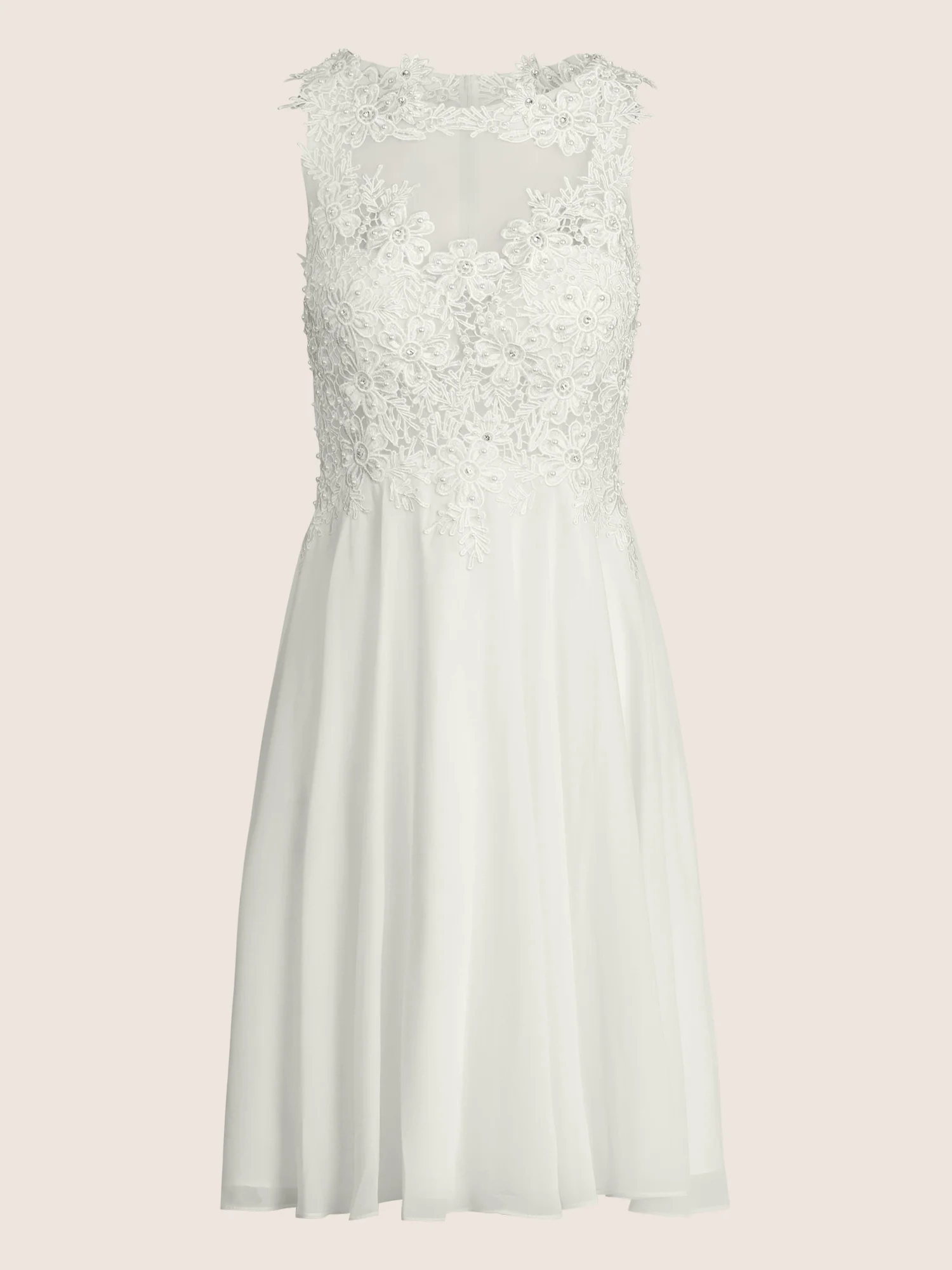 Brautkleid mit floraler Spitze und Chiffon | creme - Image 3