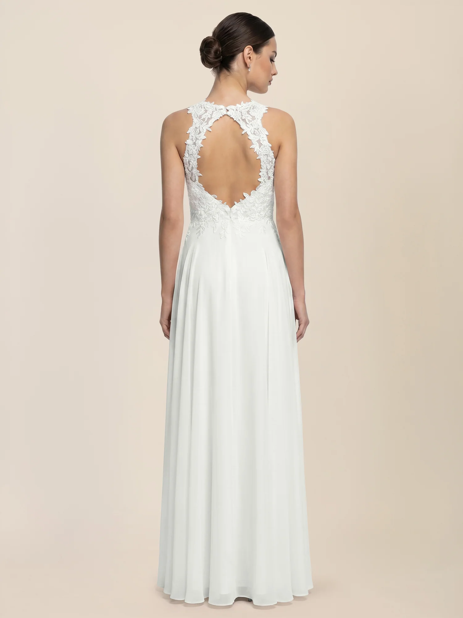 Brautkleid mit floraler Spitze und Chiffon | creme - Image 2