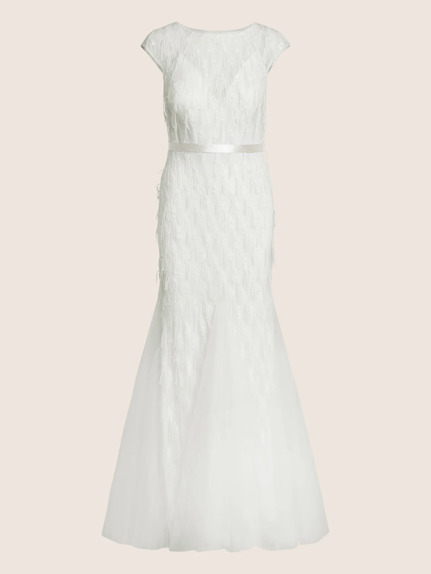 Brautkleid mit Paillettenstickerei und Tüll-Godets | creme - Image 3