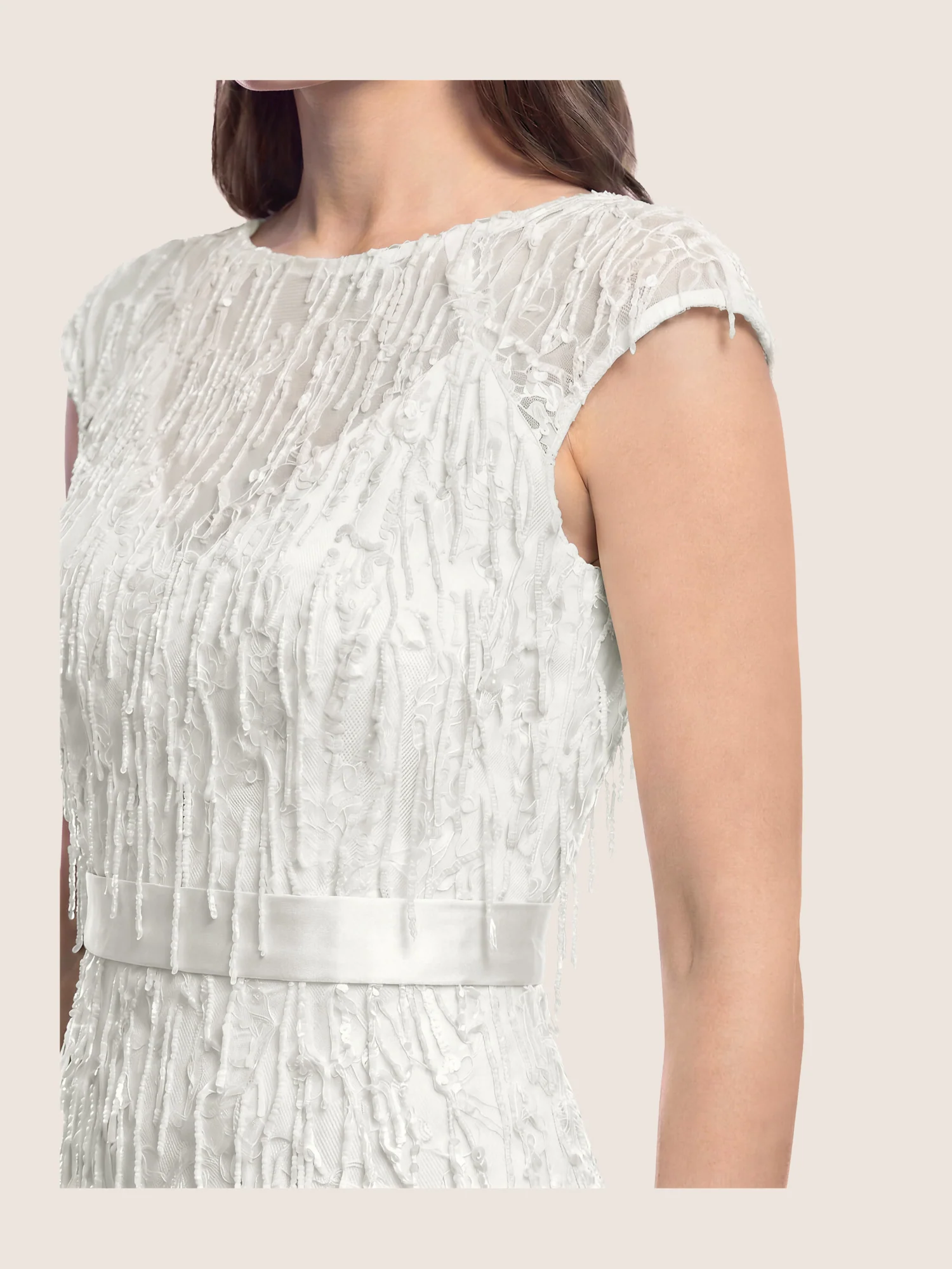 Brautkleid mit Paillettenstickerei und Tüll-Godets | creme - Image 4