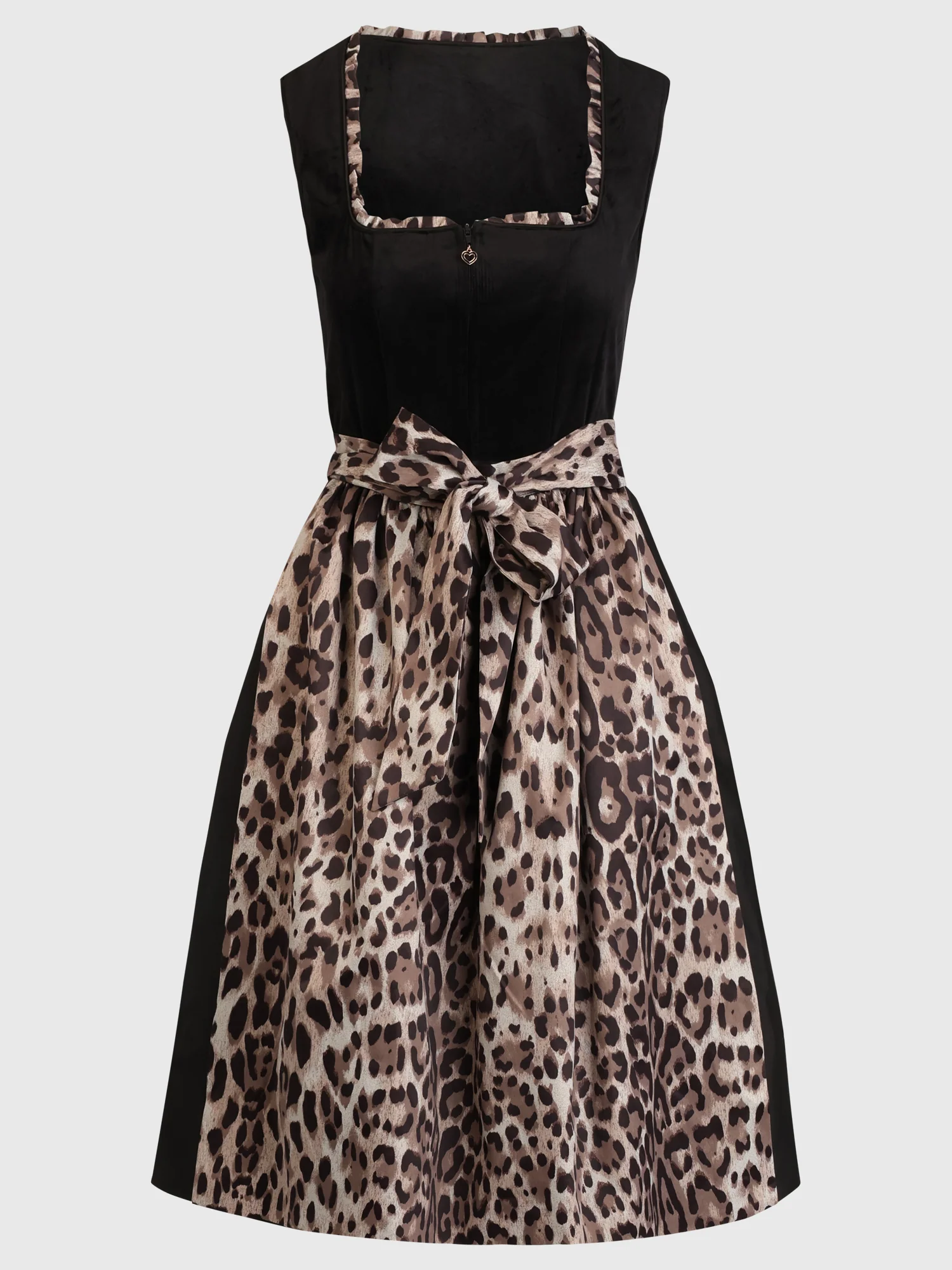 Dirndl aus Samt mit Leo-Schürze | schwarz-multicolor - Image 3