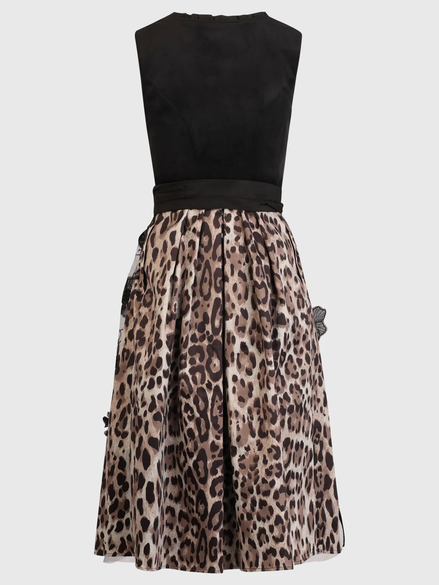 Dirndl aus Samt mit Tüllschürze | schwarz-multicolor - Image 4